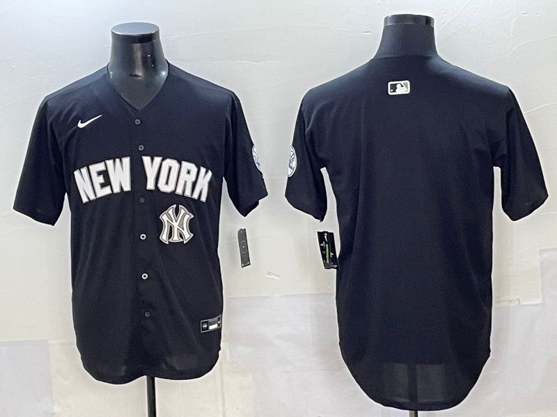 Men 2025 New York Yankees Blank Black Nike MLB Jersey style 007